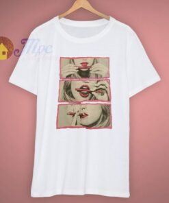 Rolling Blunt Red Lips Hot Girl T Shirt
