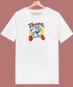 Run Sonic The Hedgehog Cartoon 80s T Shirt 1