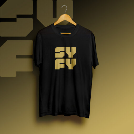 SYFY Logo Black Gold T Shirt