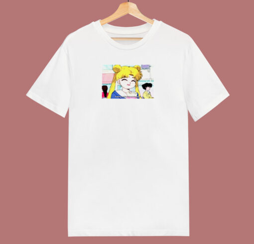 Sailor Moon Eating Makes Me So Happy 80s T Shirt