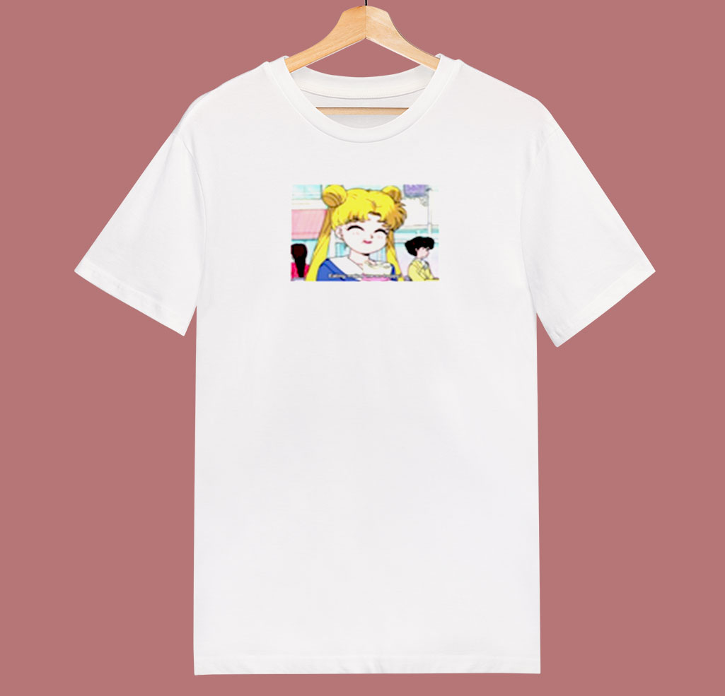 Sailor Moon Eating Makes Me So Happy 80s T Shirt Sailor Moon Eating Makes Me So Happy 80s T Shirt