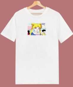 Sailor Moon Eating Makes Me So Happy 80s T Shirt