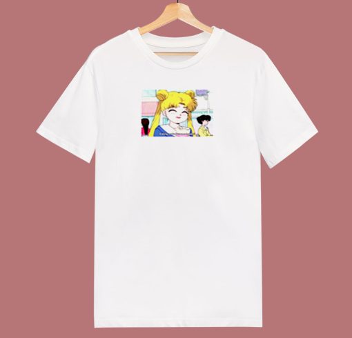 Sailor Moon Eating Makes Me So Happy 80s T Shirt Sailor Moon Eating Makes Me So Happy 80s T Shirt