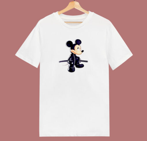 Samurai Mickey Mouse Cartoon Character 80s T Shirt