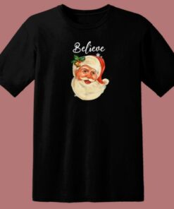 Santa Claus Face Believe Christmas 80s T Shirt 1 Santa Claus Face Believe Christmas 80s T Shirt 2