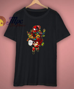 Santa Deadpool Spiderman Stole Christmas T Shirt 1