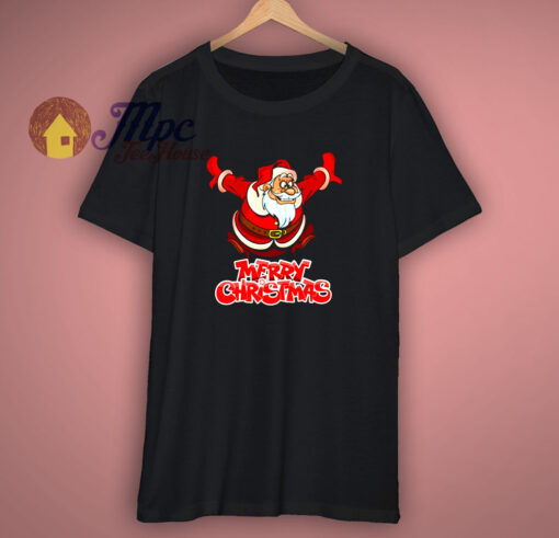 Santa Jumping Mery Christmas Funny T-Shirt