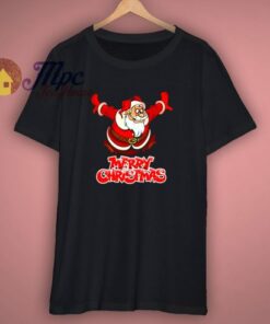 Santa Jumping Mery Christmas Funny T-Shirt