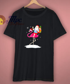 Santa Riding Flamingo T Shirt
