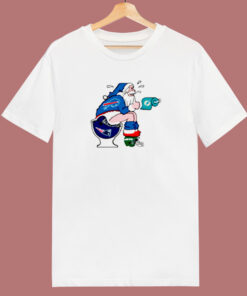 Santa Sitting Toilet New England Patriots 80s T Shirt Santa Sitting Toilet New England Patriots 80s T Shirt