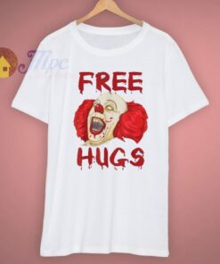 Scary Clown Free Hugs Evil Halloween T Shirt