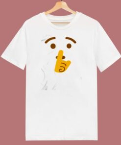 Shh Shushing Face Emoji 80s T Shirt 2