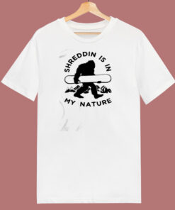 Shreddin Ape Man Snowboarder 80s T Shirt Shreddin Ape Man Snowboarder 80s T Shirt