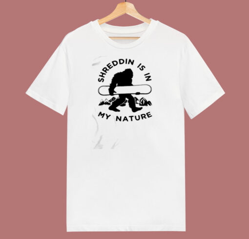 Shreddin Ape Man Snowboarder 80s T Shirt