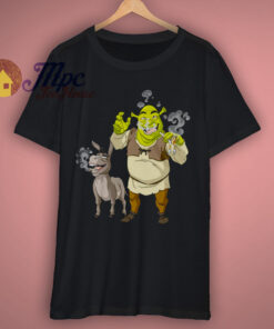 Shrek Cartoon Smoking Funny T Shirt