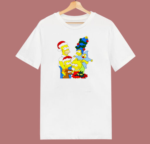 Simpsons Christmas Family 80s T Shirt