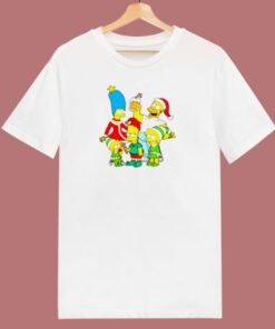 Simpsons Christmas Family And Homer With Beer 80s T Shirt 2