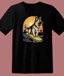 Skateboarding German Shepherd T Shirt Style