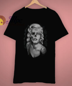 Skeleton Art Marilyn Monroe Skull T Shirt 1
