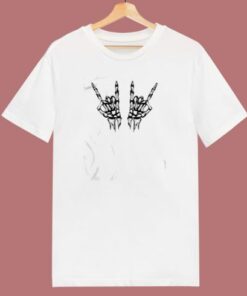 Skeleton Hands Rock N Roll 80s T Shirt