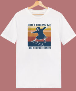 Skeleton Skateboard Dont Follow Me 80s T Shirt Style Skeleton Skateboard Dont Follow Me 80s T Shirt Style