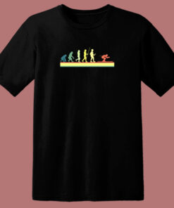 Ski Retro Human Evolution 80s T Shirt 1