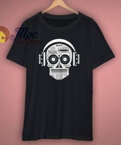 Skull Disc Jockey Headphones T Shirt