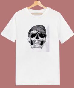 Skull With Beanie Hat Style 80s T Shirt Skull With Beanie Hat Style 80s T Shirt