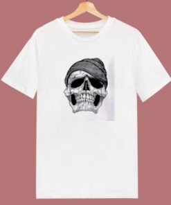 Skull With Beanie Hat Style 80s T Shirt