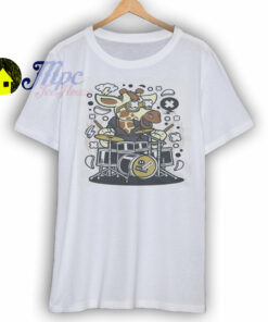 Slantyboy Cute Giraffe Drummer Music Band T Shirt 1