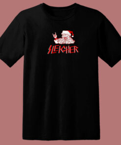 Sleigher Santa Heavy Metal Christmas 80s T Shirt