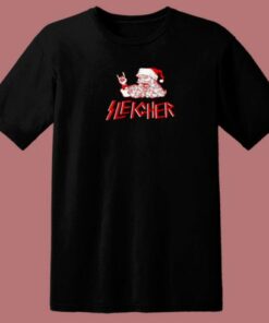 Sleigher Santa Heavy Metal Christmas 80s T Shirt