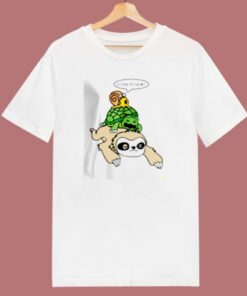 Sloth Piggyback Turtle And Snail Slow Down 80s T Shirt 1 Sloth Piggyback Turtle And Snail Slow Down 80s T Shirt 2