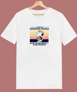 Snoopy I Hate Morning People 80s T Shirt Snoopy I Hate Morning People 80s T Shirt
