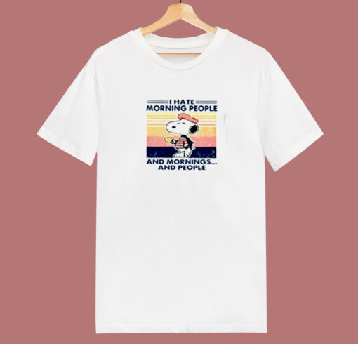 Snoopy I Hate Morning People 80s T Shirt