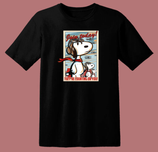 Snoopy Join Today 80s T Shirt Style