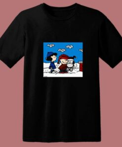 Snoopy Peanuts  Santa Claus Christmas Cartoon 80s T Shirt