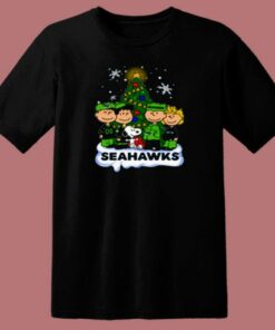 Snoopy Peanuts Seattle Seahawks Christmas 80s T Shirt