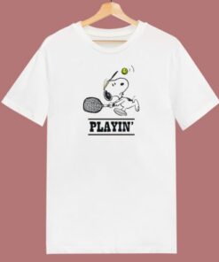 Snoopy Playing Tennis T Shirt Style