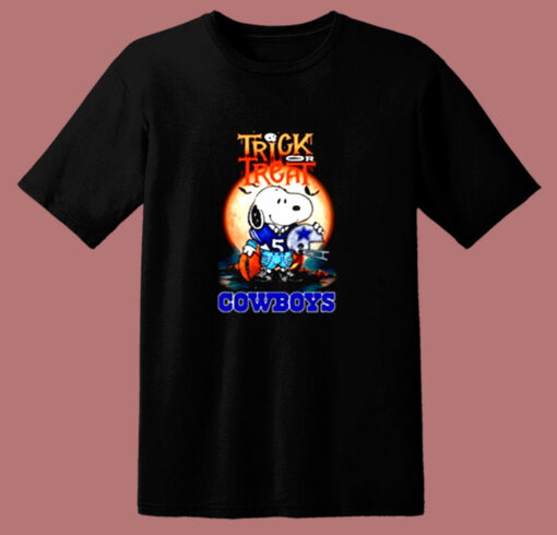 Snoopy Trick Or Treat Dallas Cowboys Halloween 80s T Shirt