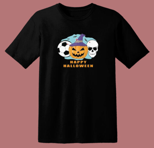 Soccer Halloween Spooky Skull T Shirt Style