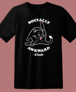 Socially Awkward Club Cat T Shirt Style 1 Socially Awkward Club Cat T Shirt Style 2