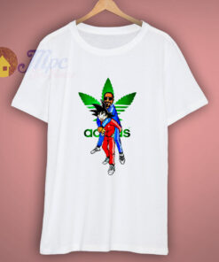 Son Goku And Snoop Dogg Weed Adidas Parody T-Shirt Son Goku And Snoop Dogg Weed Adidas Parody T-Shirt