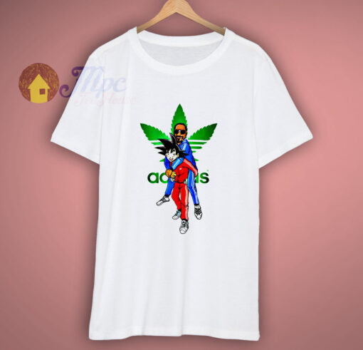 Son Goku And Snoop Dogg Weed Adidas Parody T-Shirt