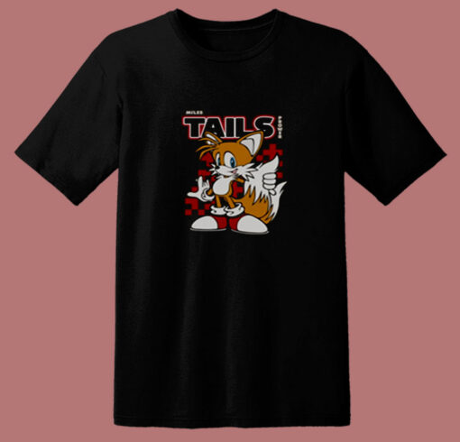 Sonic Miles Tails Prower Charcoal 80s T Shirt