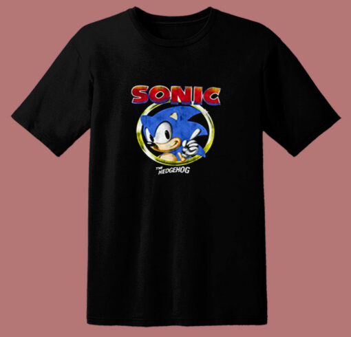 Sonic The Hedgehog Pointing Finger 80s T Shirt