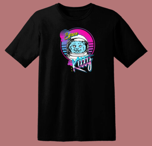 Space Kitty Astronaut 80s T Shirt Style