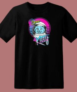 Space Kitty Astronaut 80s T Shirt Style