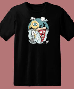 Spooky Night Pizza Funny 80s T Shirt Style 1