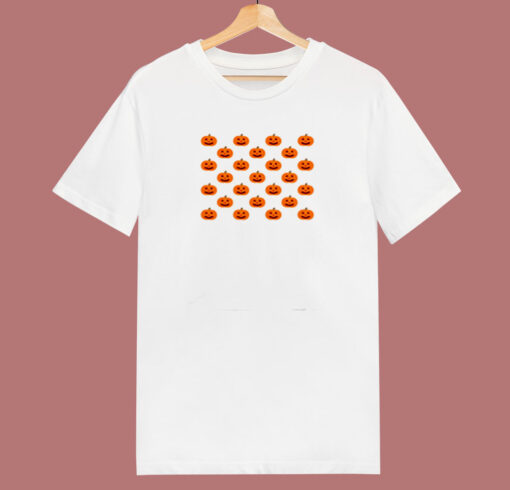 Spooky Pumpkin Pattern 80s T Shirt